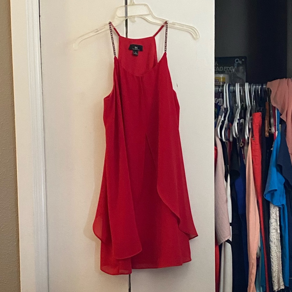 Red dress with rhinestones